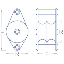 Rulle med 2 lejer, 6,3 x 2,5 mm