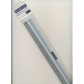 Lineal 30 cm aluminium med gummibagside