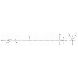 Skrueaksel komplet, 330 mm aksel M4