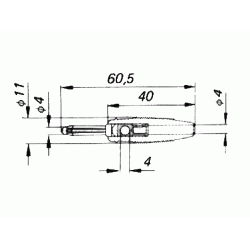Bananstik sort, 4 mm