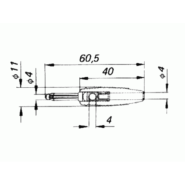 Bananstik sort, 4 mm