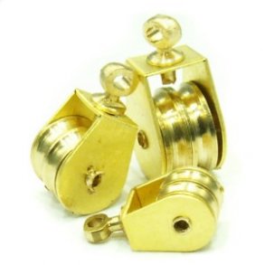 Blok, dobbelt med drejeje, 4,5 x 2,5 mm