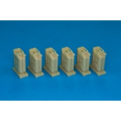 Jerry Can 20 liter i resin, skala 1/35, 6 stk.