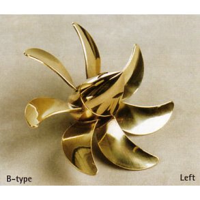 7-bladet skibsskrue, messing, 63 mm hjre M5