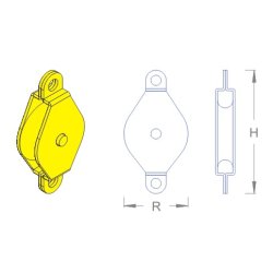 Rulle med 1 leje, 4,0 x 8,7 mm, 5 stk.