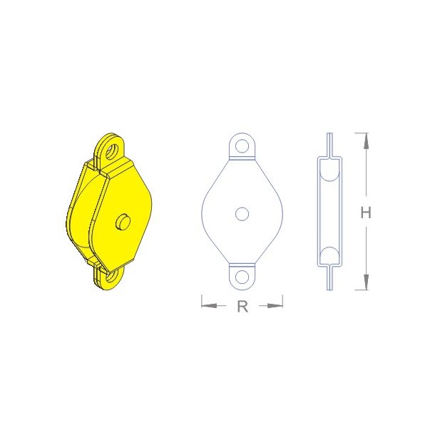 Rulle med 1 leje, 4,0 x 8,7 mm, 5 stk.