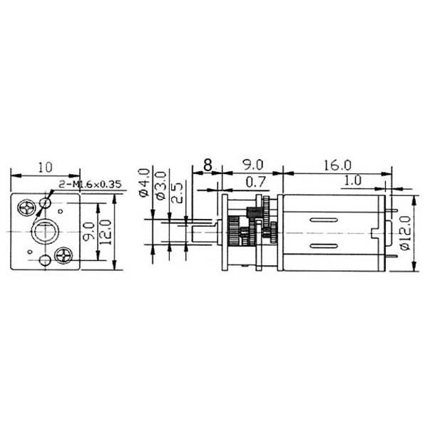 Micromotor med gearing 50:1