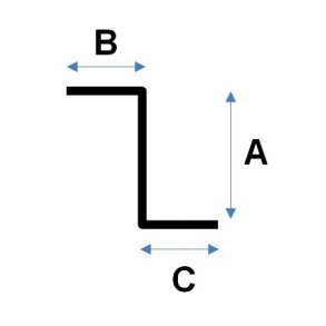 Messingprofil, Z-bjlke 1,15 x 2,0 x 1,15 mm