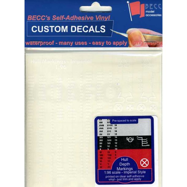 Dybdegangsmrker, Imperial, Hvid, skala 1/96