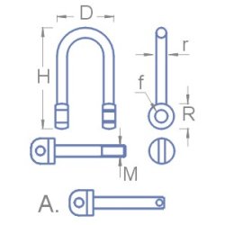 Sjkel, 7 x 4 x M1 mm. 1 stk.
