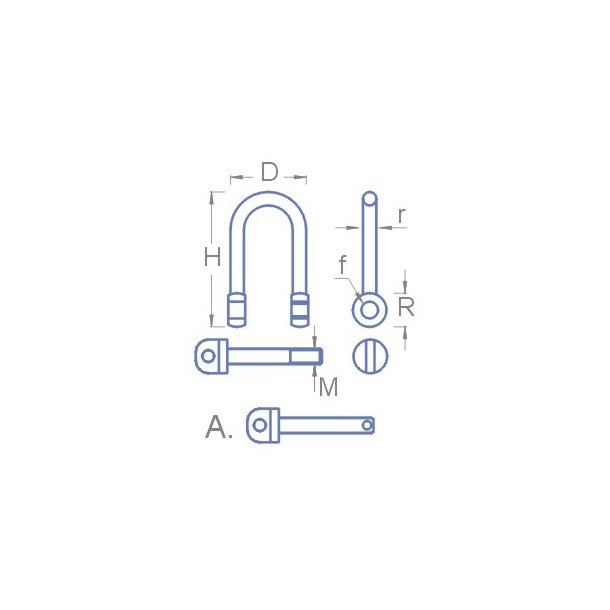 Sjkel, 7 x 4 x M1 mm. 1 stk.
