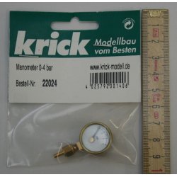 Manometer til dampmaskine, 40 mm 4 bar