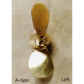 2-bladet skibsskrue, messing, 35 mm hjre M4