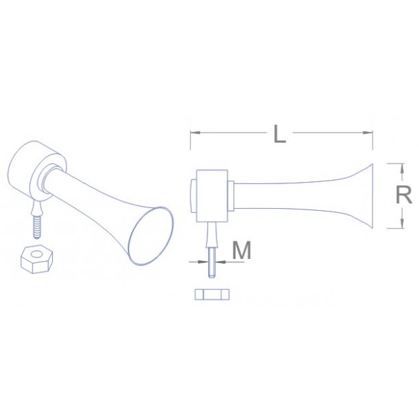 Horn 20 x 6 mm, 1 stk.