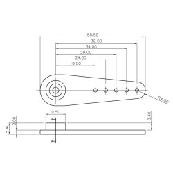 Graupner Servo-arm i aluminium