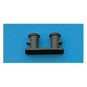 Dobbelt pullert, metal. 32 x 16 mm