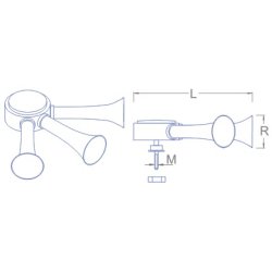 Triple-horn 20 x 4 mm, 1 stk.