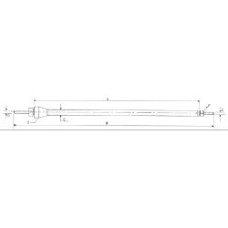 Skrueaksel komplet, 7/8 mm, 4 x 290 mm aksel M4