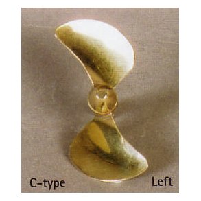 2-bladet skibsskrue, messing, 55 mm hjre M4