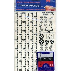 Dybdegangsmrker, Metric, Sort, skala 1/32