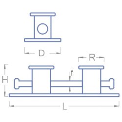 Pullert, dobbelt med tvrpind, 20 x 6 mm