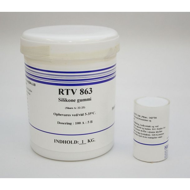 RTV-863 Silikone 1000 gram inkl. 50 gram hrder