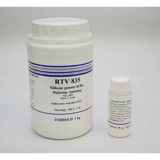 RTV-835 Silikone 1000 gram inkl. 50 gram hrder