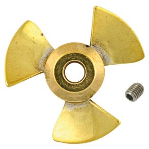 Skibsskrue (højre) i messing til bow-thruster 108-30