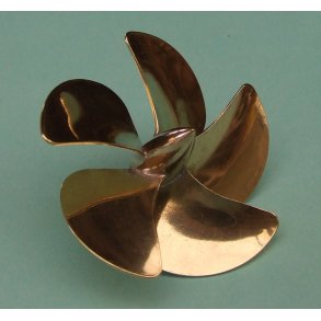 5-bladet skibsskrue, messing, 45 mm hjre M4