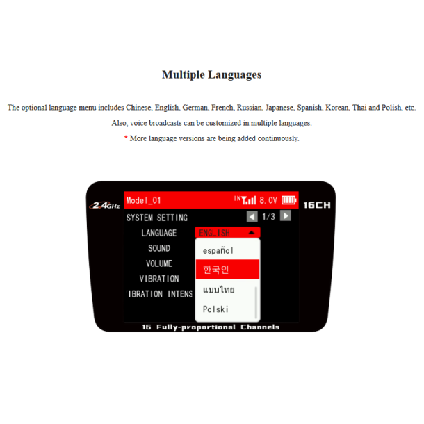 T16D Radioanlg med 16 kanalers sender og 16 kanalers modtager