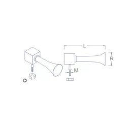 Horn 27 x 8 mm, 1 stk.