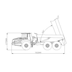 Volvo dumper, fabriksmalet gul