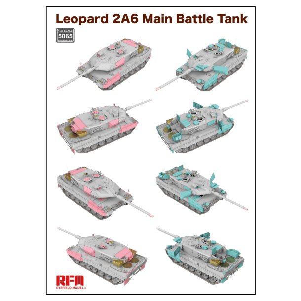 Leopard 2A6 Main Battle Tank with workabletrack links (without interior)