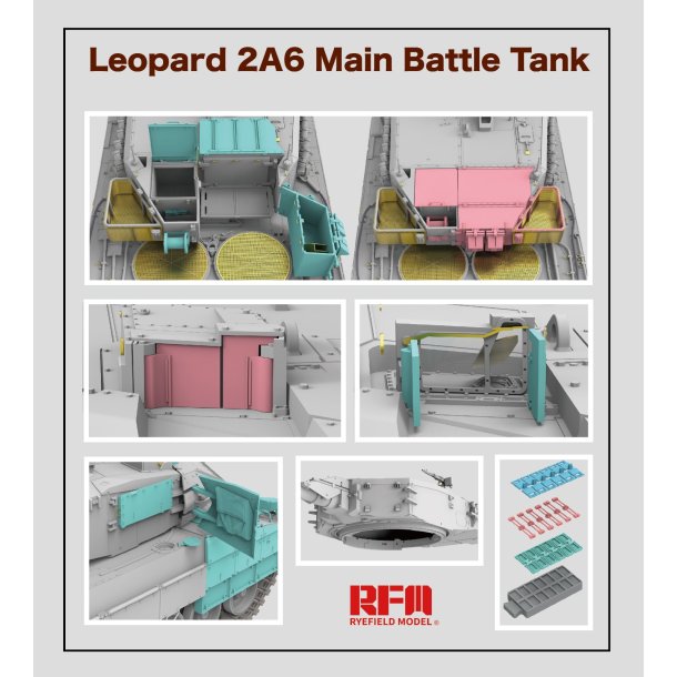 Leopard 2A6 Main Battle Tank with workabletrack links (without interior)
