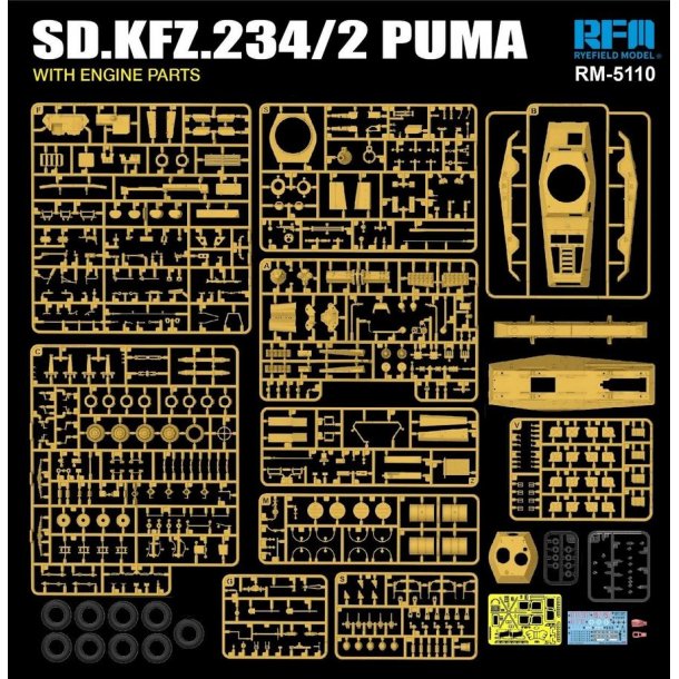 Sd.kfz 234/2 PUMA with engine parts
