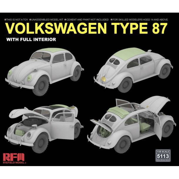 VW Volkswagen Type 87 med fuldt interir