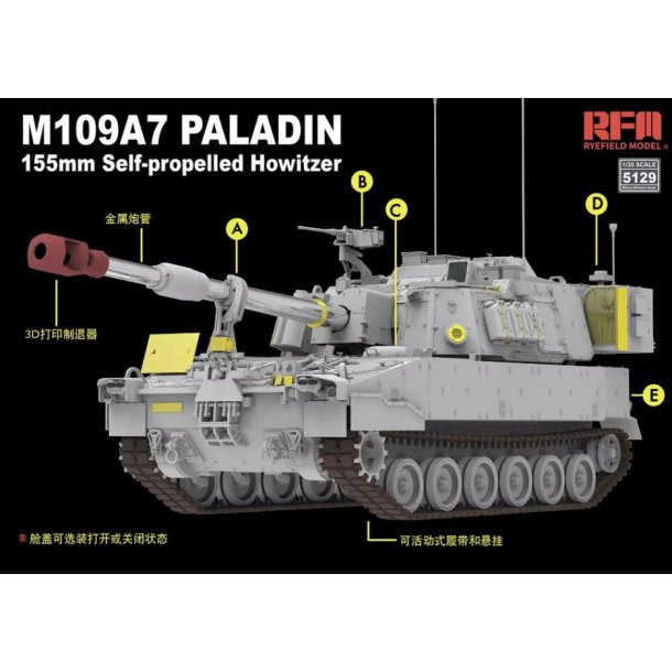 M109A7 Paladin w/metal barrel &amp; workable tracks