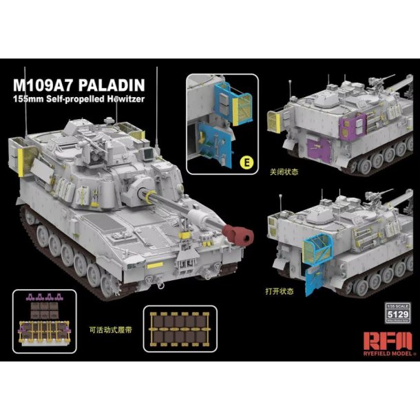 M109A7 Paladin w/metal barrel &amp; workable tracks
