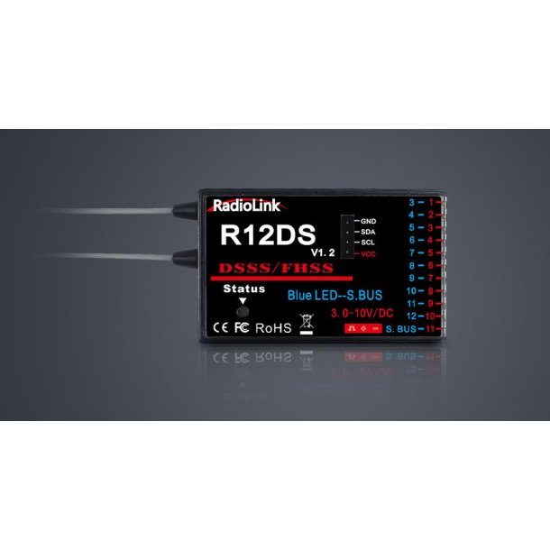 R12DS 12-kanals modtager 2,4 GHz