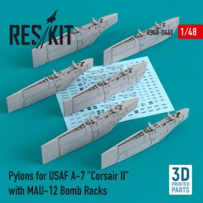 Pylons for USAF A-7 �Corsair II� with MAU-12 Bomb Racks (3D Printed)