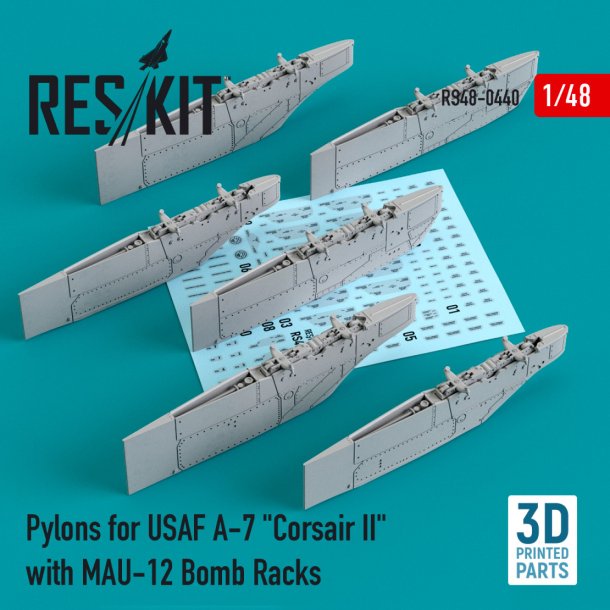 Pylons for USAF A-7 �Corsair II� with MAU-12 Bomb Racks (3D Printed)