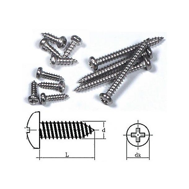 PH-X Pladeskrue rustfri 2,2 x 6 mm, 30 stk