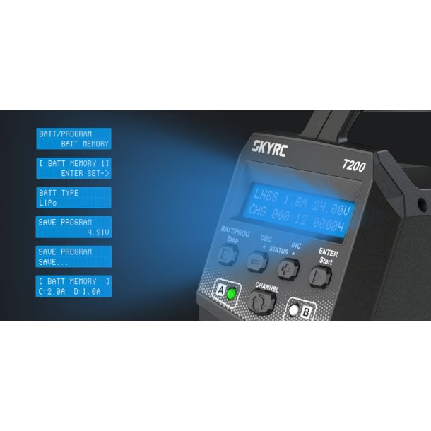 SkyRC T200 DUAL LiPo/LiIon/LiFe/LiHV/NiMH/Pb 12A 2x100W 100-240 V