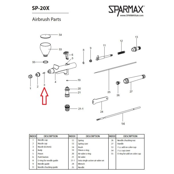 Sparmax SP-20/SP-20X Nozzle #3
