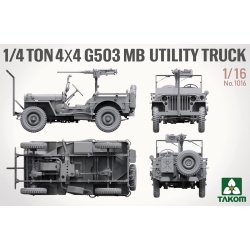 US Army 1/4 Ton 4x4 G503 MB Utility Truck  (Willys Jeep), skala 1/16