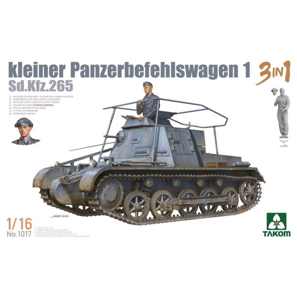 Kleiner Panzerbefehlswagen 1 3in1 Sd.Kfz.265, skala 1/16