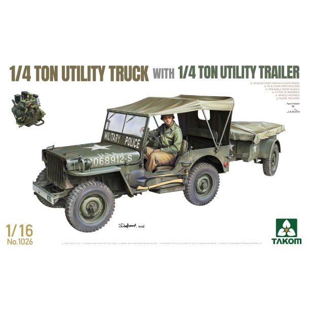 1/4 ton utility truck with 1/4 ton utility trailer, skala 1/16
