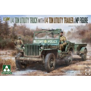 Amerikansk 1/4 ton Jeep med 1/4 ton trailer
