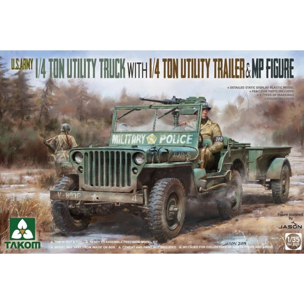 Amerikansk 1/4 ton Jeep med 1/4 ton trailer