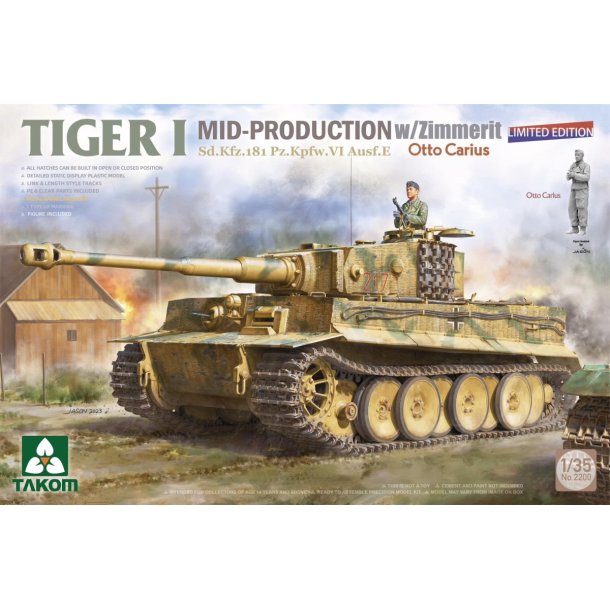Tiger I Big Box - 3 s�t i skala 1/35 og Otto Carius i skala 1/16
